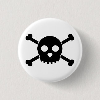 Straight Black Deth's Head Button