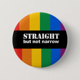 Straight but not narrow Bumper Sticker 6 Cm Round Badge