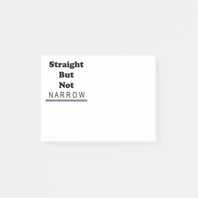 Straight But Not Narrow Post-it Notes (Front)