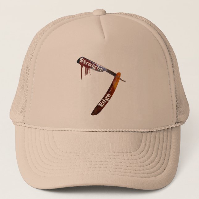 Straight Edge Straight Razor Trucker Hat (Front)
