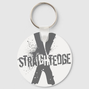 Straight Edge X dark gray Key Ring