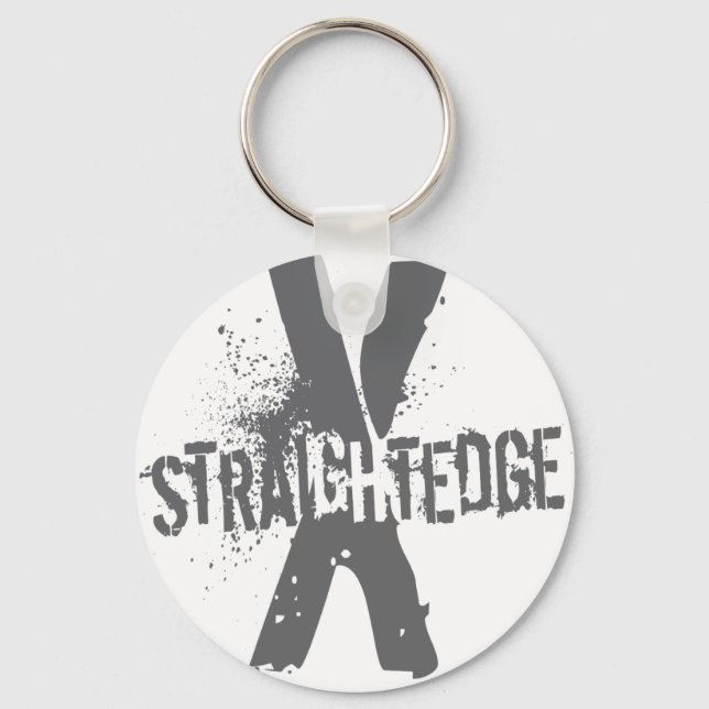 Straight Edge X dark gray Key Ring (Front)
