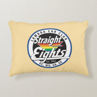 Straight Eights/LCCI Throw Pillow (Beige)