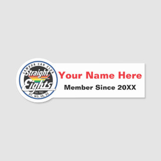 Straight Eights Member Name Tag
