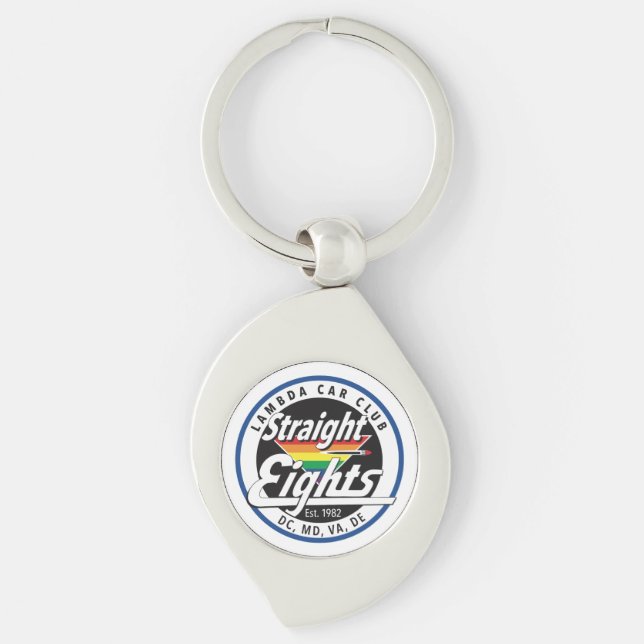 Straight Eights Swirl Keychain (Front)
