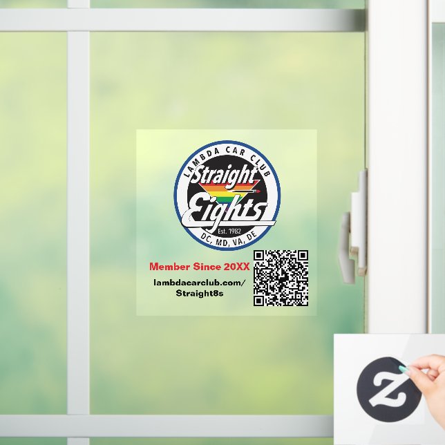 Straight Eights Window Cling 5x5 (Home)