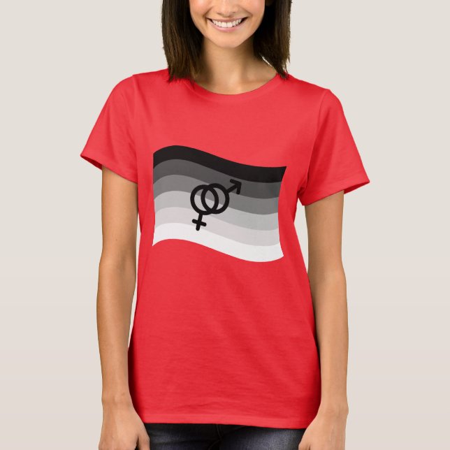 STRAIGHT FLAG WAVING WITH SYMBOL T-Shirt (Front)