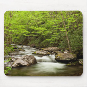 Straight Fork Flows Through Forest Mouse Mat