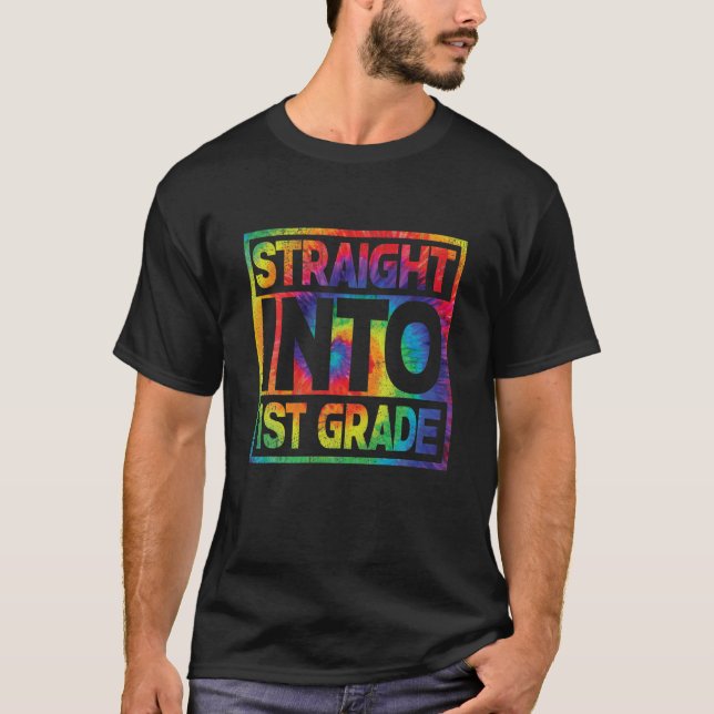 Straight Into 1St Grade Boys Girls Back To School T-Shirt (Front)