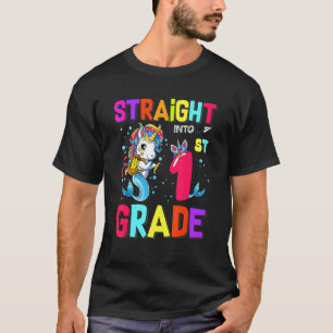 Straight Into 1st Grade Flossing Unicorn Back To S T-Shirt
