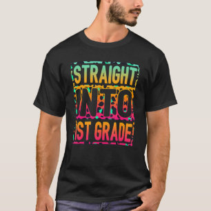 Straight Into 1st Grade Tie Dye Back To School Leo T-Shirt