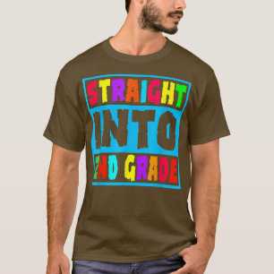 Straight Into 2nd Grade Boys Girls Student Back To T-Shirt