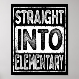Straight into elementary retro back to school poster