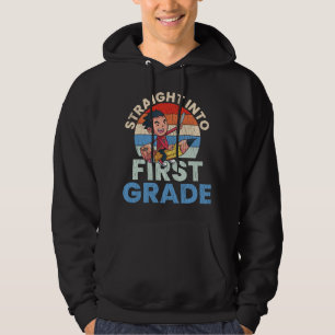 Straight Into First Grade Back To School Kids Gift Hoodie
