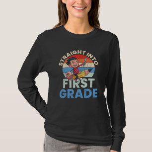 Straight Into First Grade Back To School Kids Gift T-Shirt