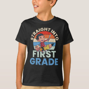 Straight Into First Grade Back To School Kids Gift T-Shirt