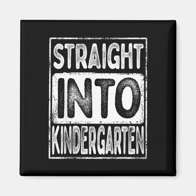 Straight into kindergarten retro back to school magnet (Front)