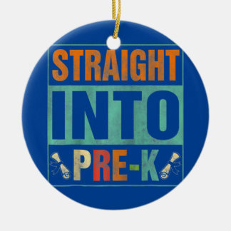 Straight Into Pre K Funny Back To School Teacher Ceramic Tree Decoration
