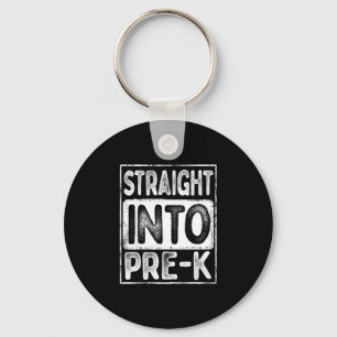 Straight into pre-k retro back to school for boys key ring