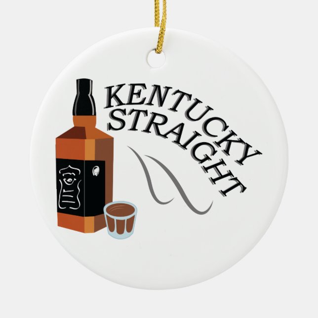 Straight Kentucky Ceramic Tree Decoration (Front)