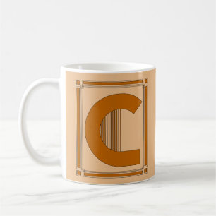 Straight lines art deco with monogram, letter C Coffee Mug
