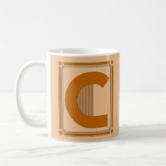 Straight lines art deco with monogram, letter C Coffee Mug