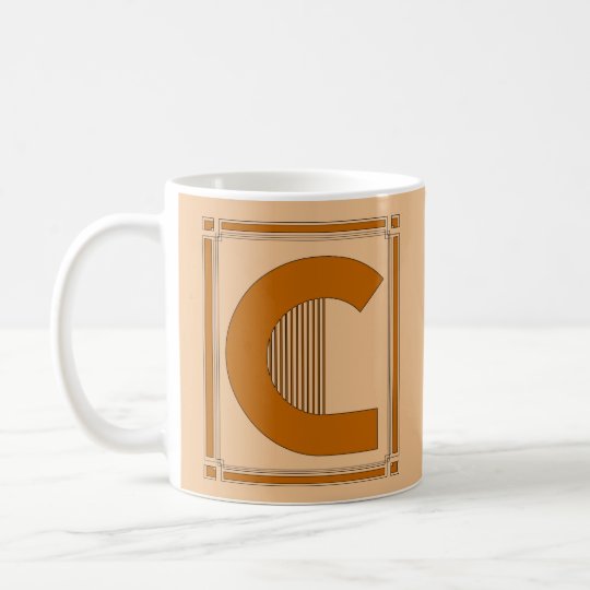 Straight lines art deco with monogram, letter C Coffee Mug