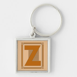 Straight lines art deco with monogram, letter Z Key Ring