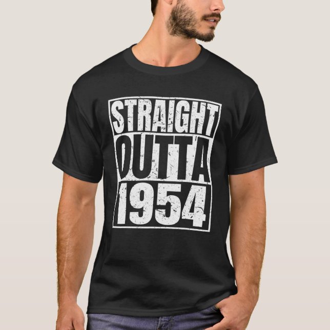 Straight Outta 1954 68Th Birthday Retro 68 Years O T-Shirt (Front)