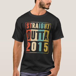 Straight Outta 2015 8 Years Old 8th Birthday Retro T-Shirt