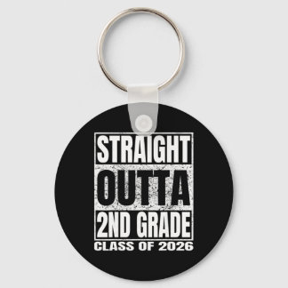 Straight Outta 2nd Grade Funny Graduation 2026 Sec Key Ring