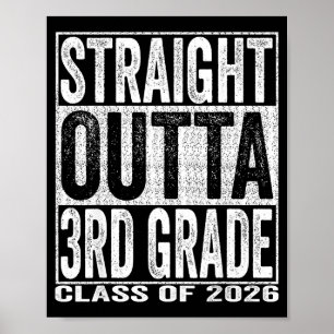 Straight outta 3rd grade graduate funny 2026 third poster