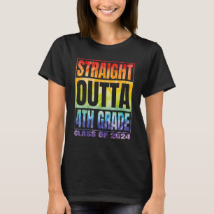 Straight Outta 4th Grade Class 2024 Graduation Fou T-Shirt