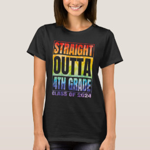 Straight Outta 4th Grade Class 2024 Graduation Fou T-Shirt