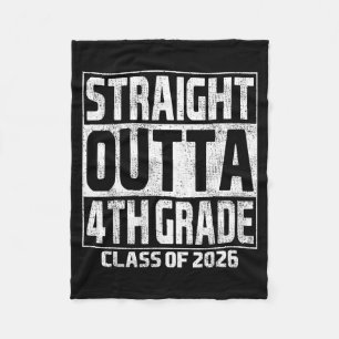Straight outta 4th grade graduation class 2026 fleece blanket