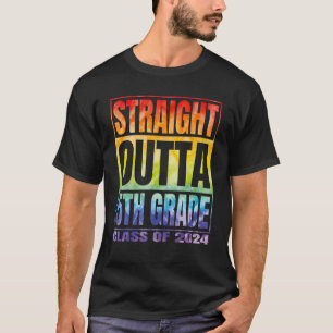 Straight Outta 5th Grade Class 2024 Graduation Fif T-Shirt