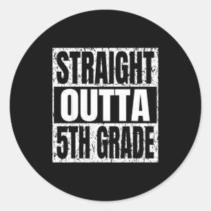 Straight outta 5th grade graduation funny classic round sticker