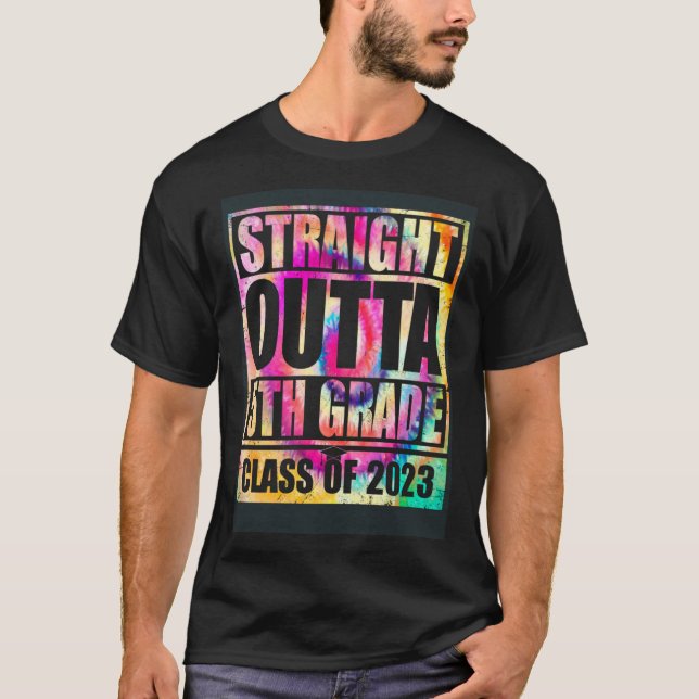 Straight Outta 5th Grade Great Graduation   1 T-Shirt (Front)