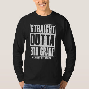 Straight Outta 8th Grade Kids Boys Graduation 2023 T-Shirt