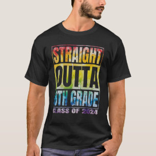 Straight Outta 8th Grade Tee Graduation 2024 Tie D