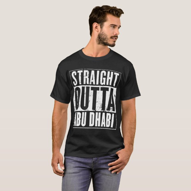straight outta abu dhabi brother t-shirts (Front Full)