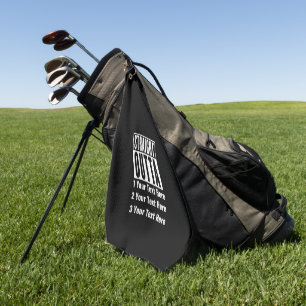 Straight Outta Add Your Location 3 Text Lines on a Golf Towel