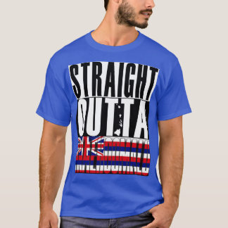 Straight Outta Anaehoomalu Hawaii State Flag by Ha T-Shirt