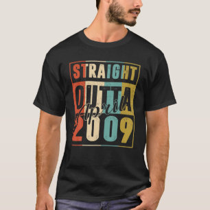 Straight Outta April 2009 Retro 11 Years Old 11Th T-Shirt