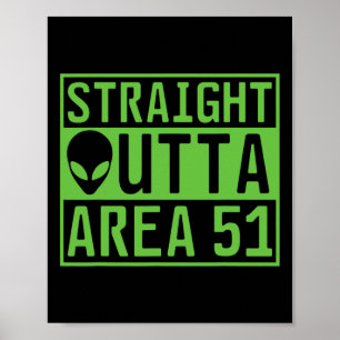 Straight Outta Area 51 Alien Ufo Hunting Poster