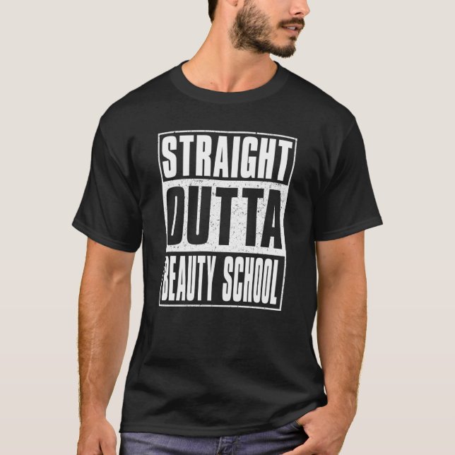 Straight Outta Beauty School Kids Girls Boys Gradu T-Shirt (Front)