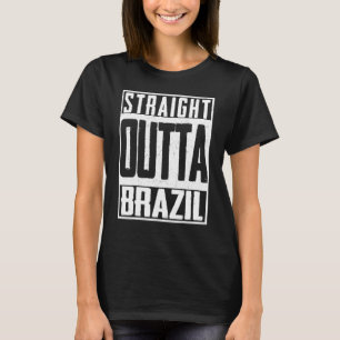 Straight Outta Brazil Brazilian Football Soccer Fa T-Shirt