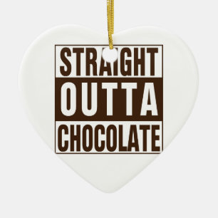 Straight Outta Brown Chocolate Ceramic Tree Decoration
