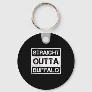 Straight Outta Buffalo New York Vintage Distressed Key Ring