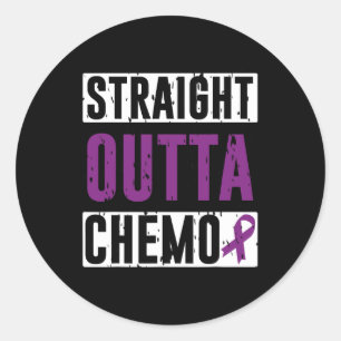 Straight Outta Chemo Pancreatic Cancer Survivor  Classic Round Sticker